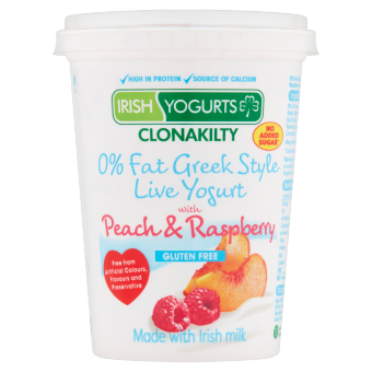 Irish Yogurts Clonakilty 0% Fat Greek Style Live Yogurt with Peach ...