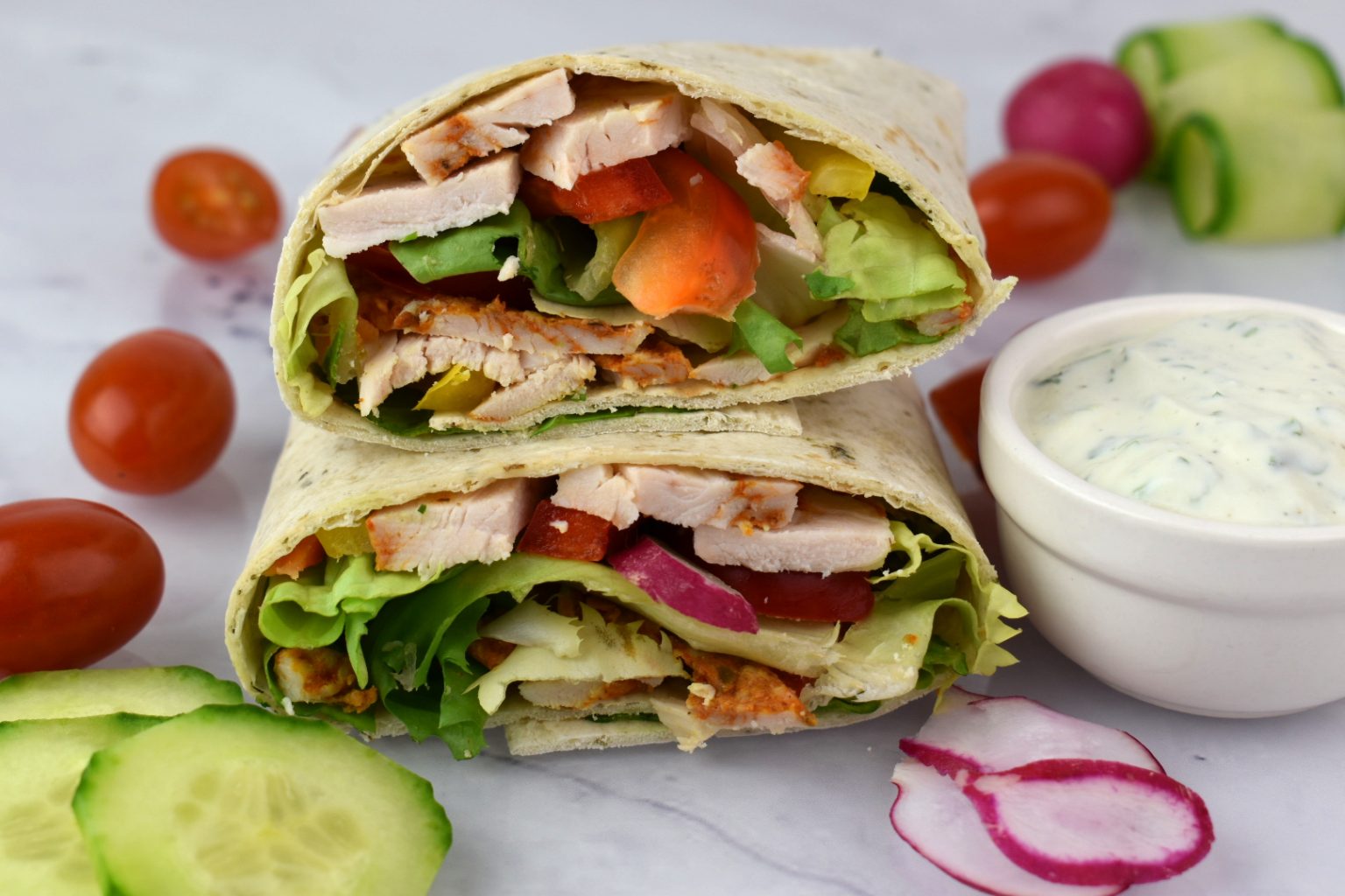 Cajun Chicken Wraps With Yogurt Dressing - Irish Yogurts Clonakilty 